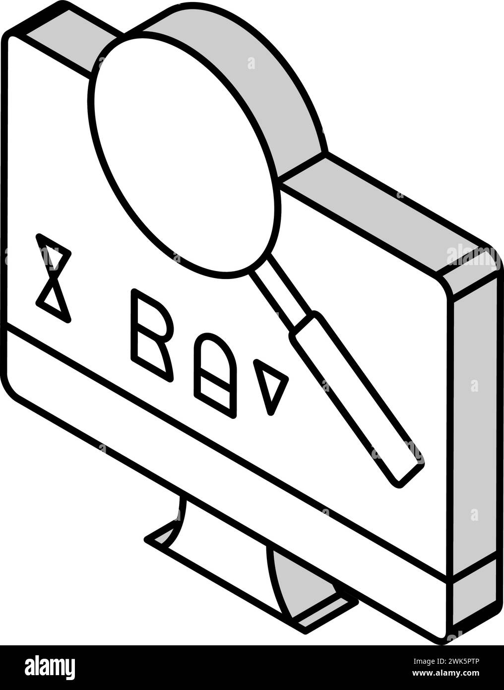 x-ray radiology researching on computer screen isometric icon vector