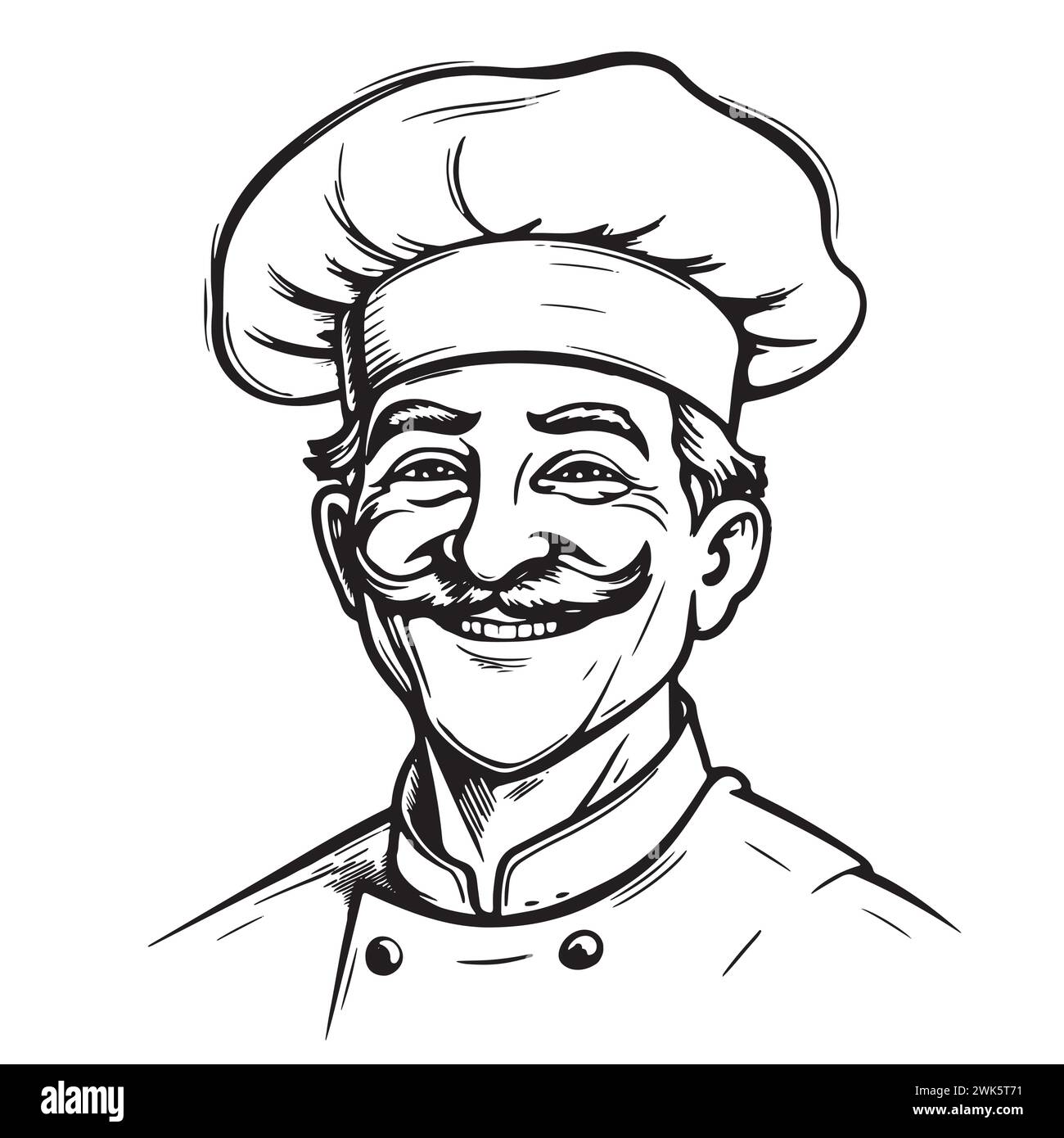 Happy Chef In Hat Sketch Vector Illustration Stock Vector Image Art happy-chef-in-hat-sketch-vector-illustration-stock-vector-image-art