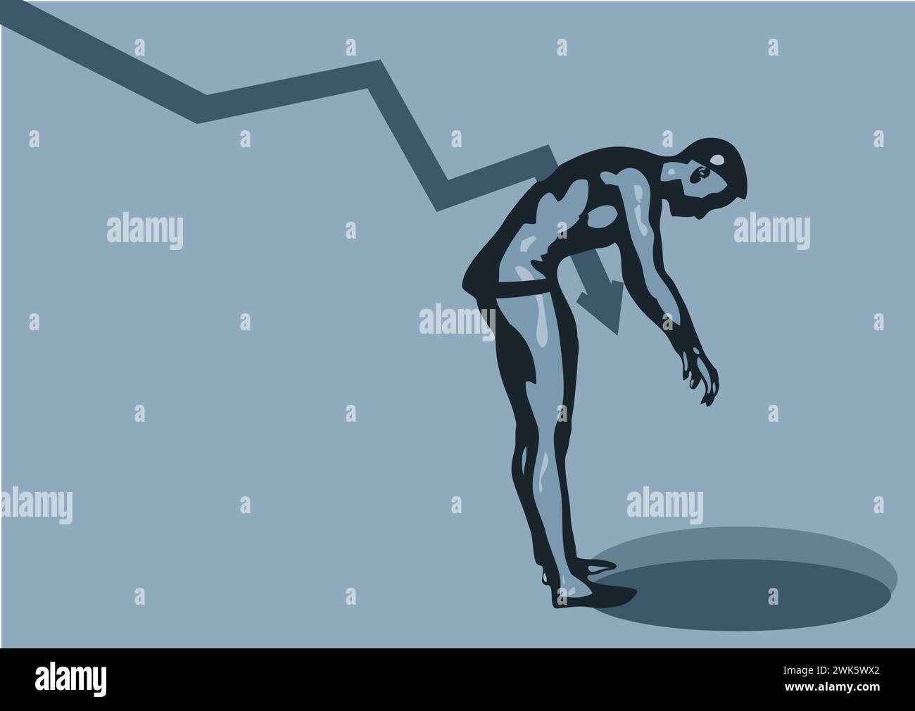 Abstract recession and crisis vector illustration Stock Vector