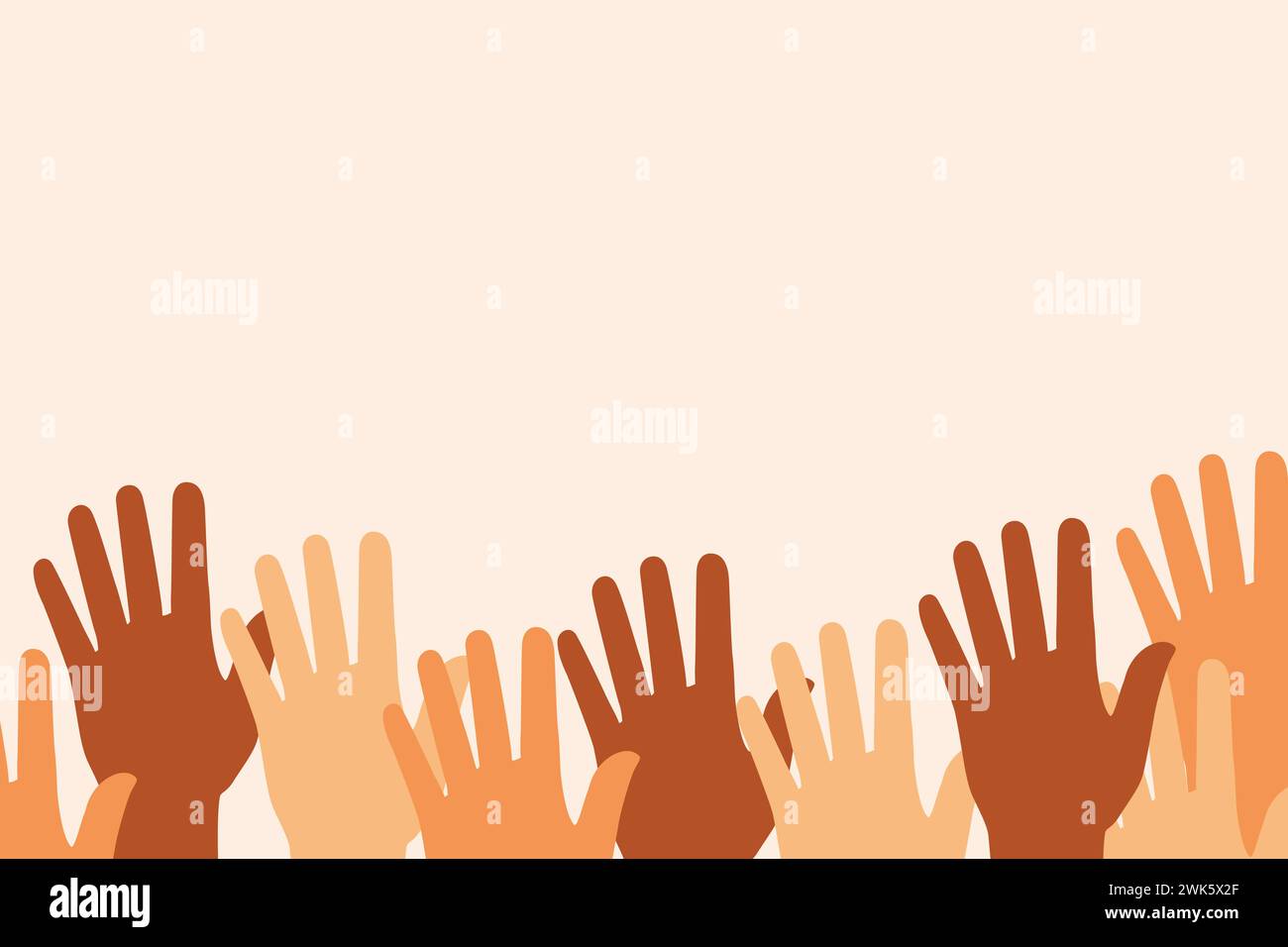 Diversity concept with hands. Raised hands banner Stock Vector Image ...