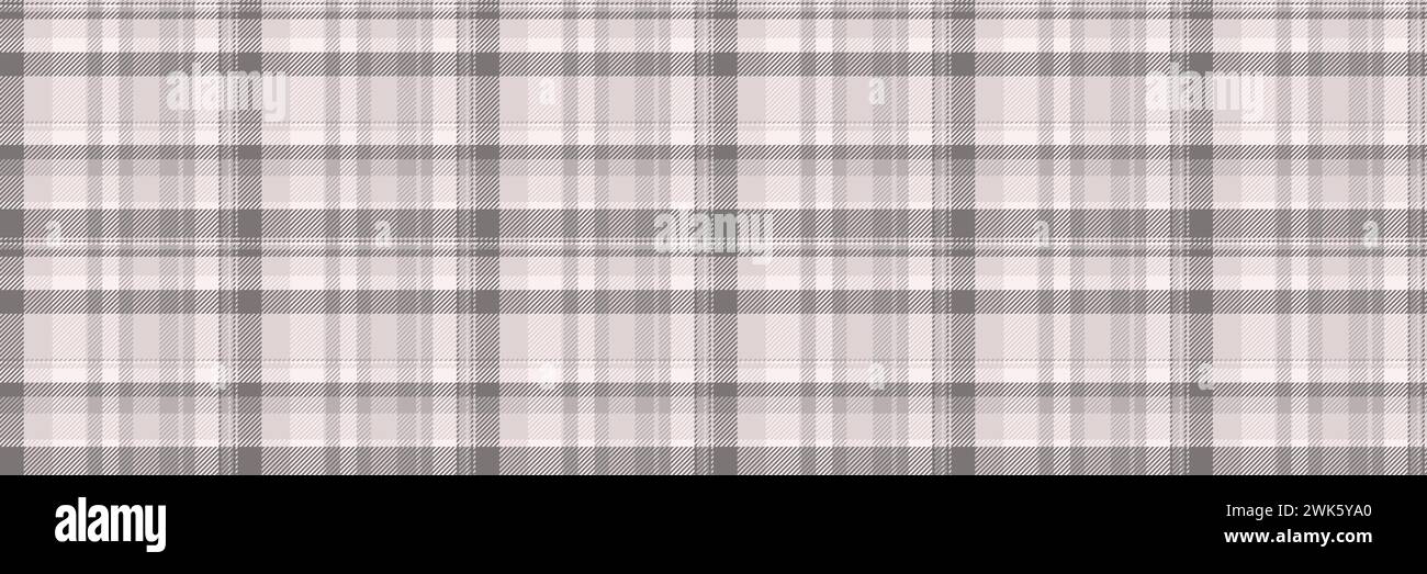 Professional check tartan fabric, back to school seamless plaid background. Indian textile pattern vector texture in grey and white color. Stock Vector