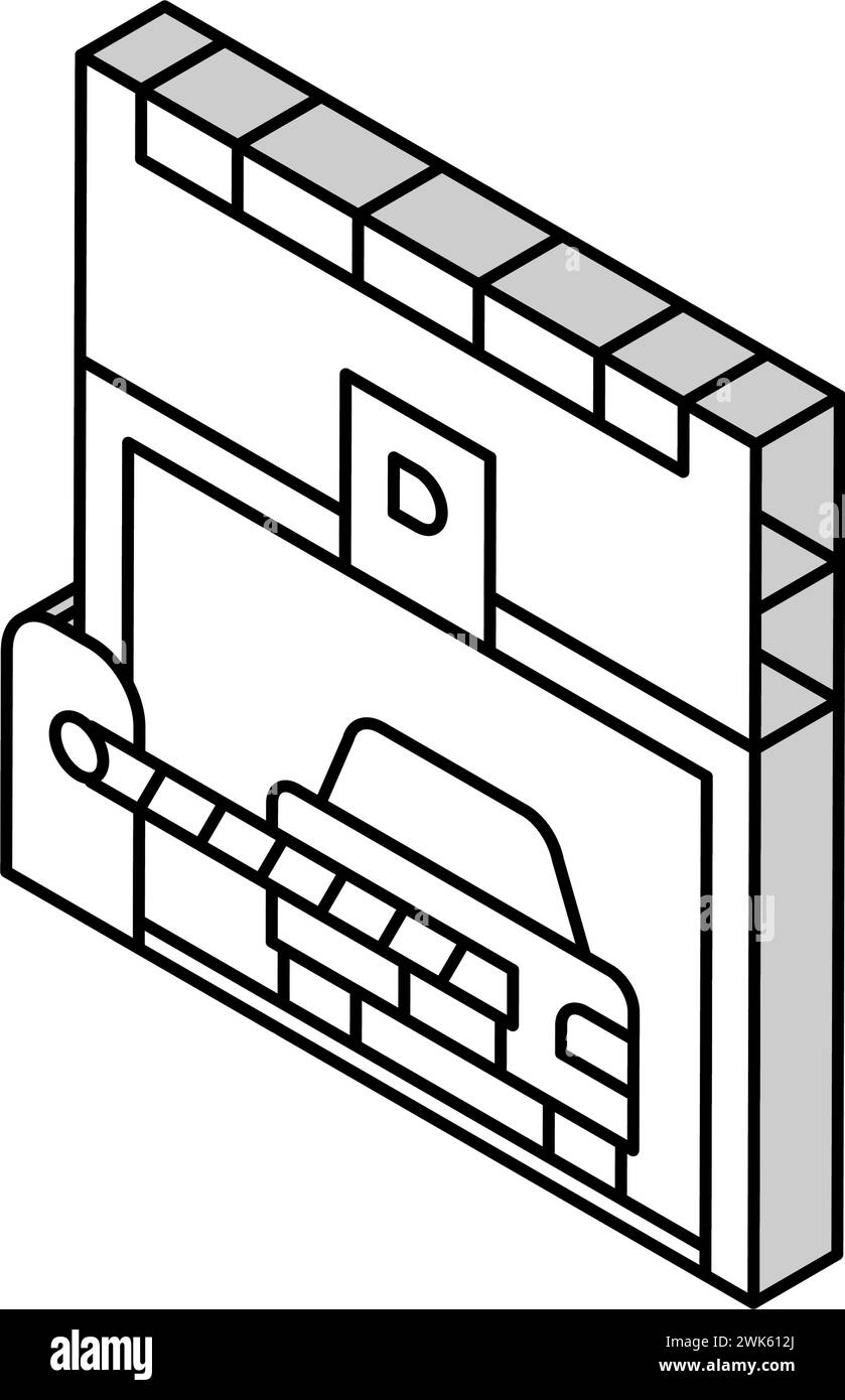 barrier of parking isometric icon vector illustration Stock Vector ...