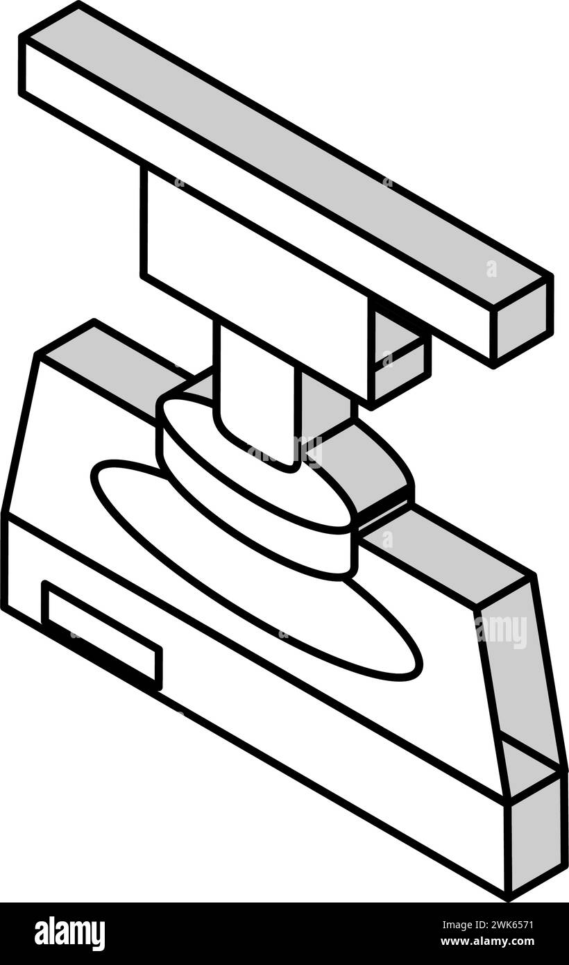 press equipment semiconductor manufacturing isometric icon vector ...
