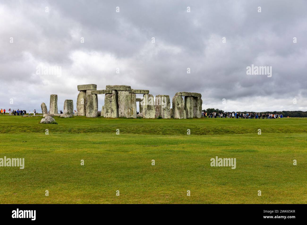 Stonehenge, Salisbury plain England, prehistoric megalithic standing stones on the plain, major tourist attraction, England , UK, 2023 Stock Photo