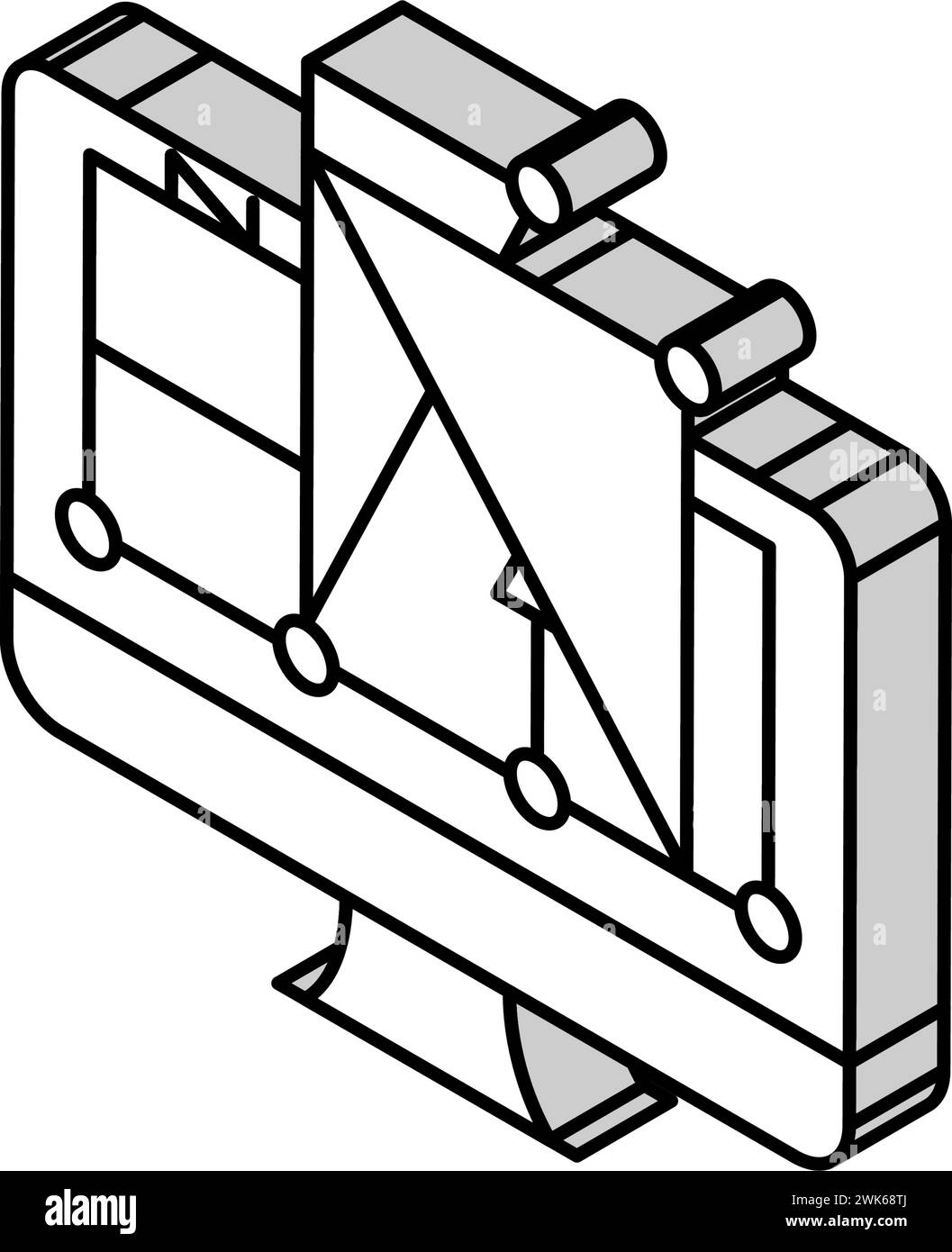 scheme on computer screen for semiconductor manufacturing isometric