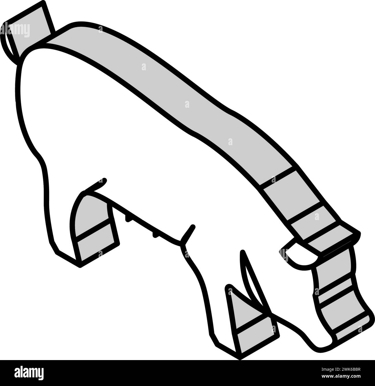 pig domestic animal isometric icon vector illustration Stock Vector