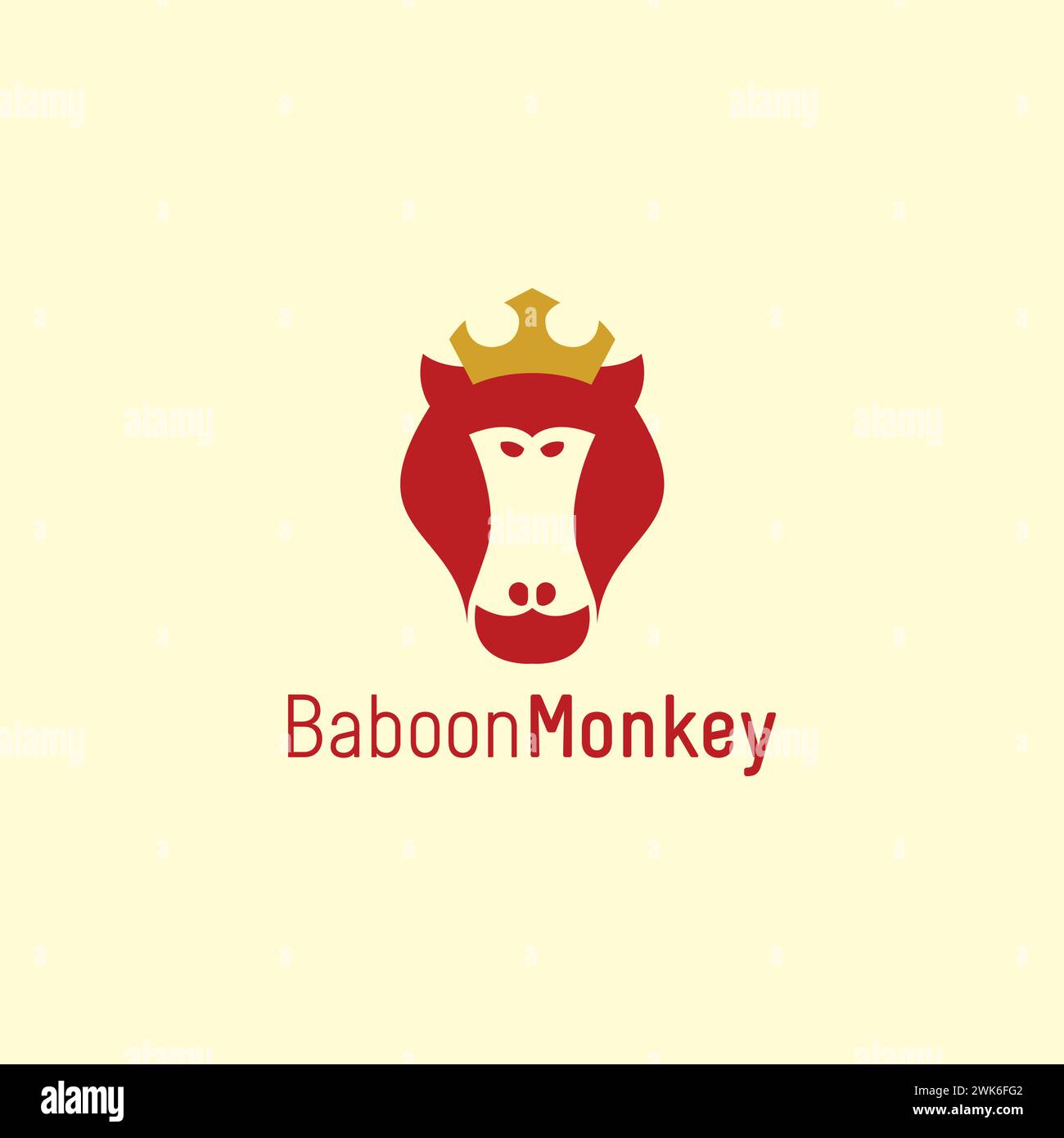Baboon Monkey Crown Logo. Monkey Icon Stock Vector