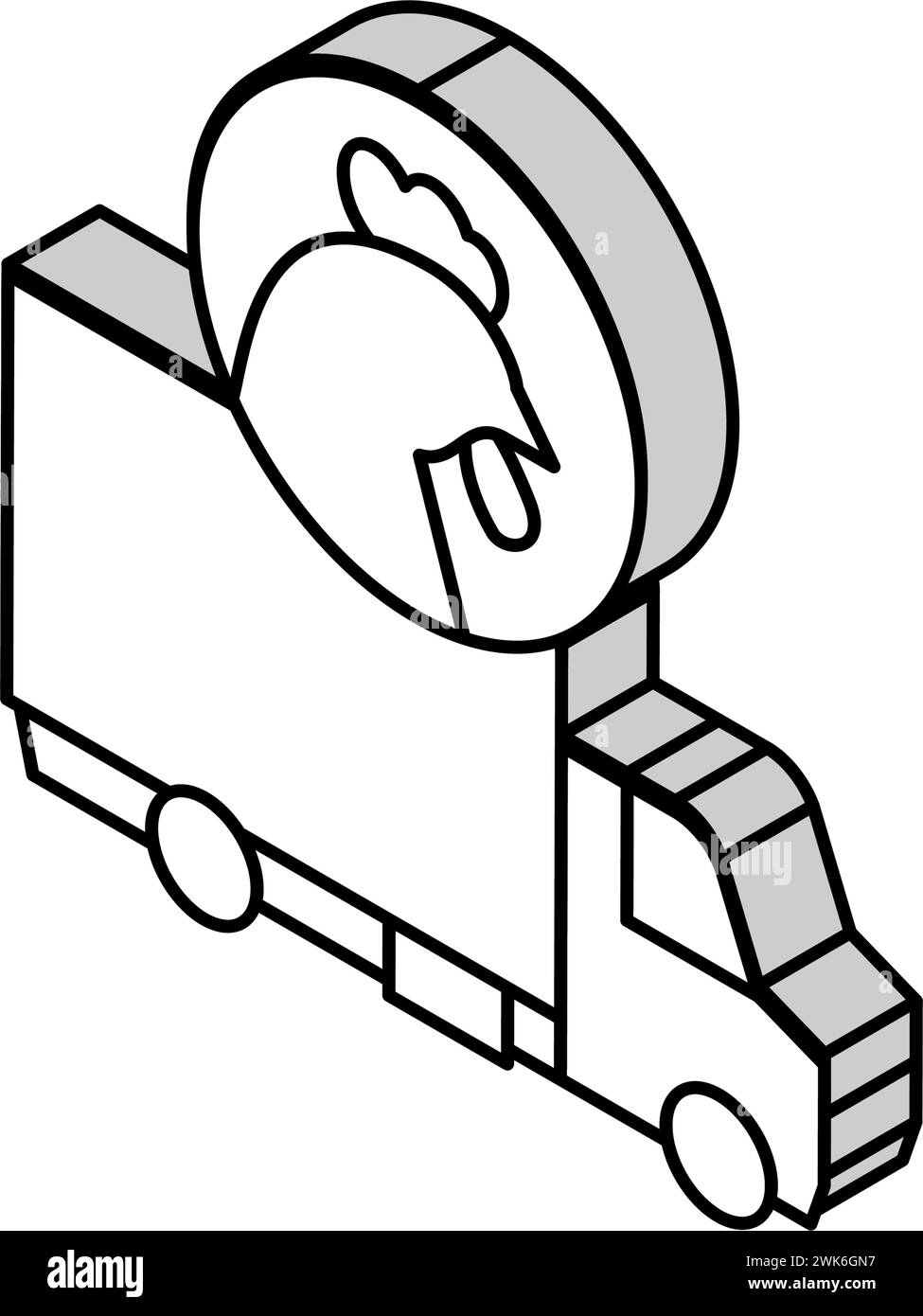 chicken truck transportation isometric icon vector illustration Stock ...