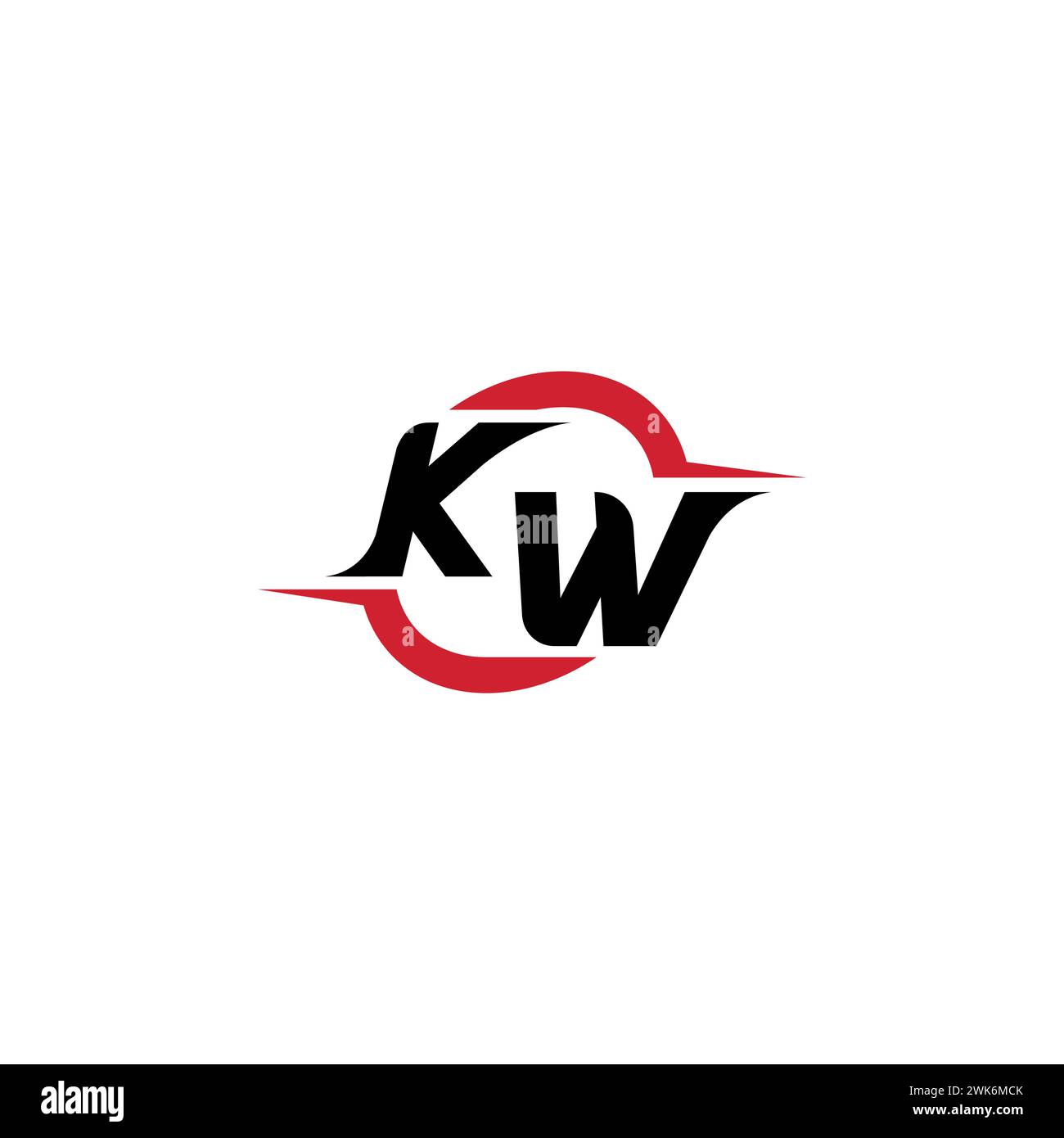 KW initial logo cool and stylish concept for esport or gaming logo as ...