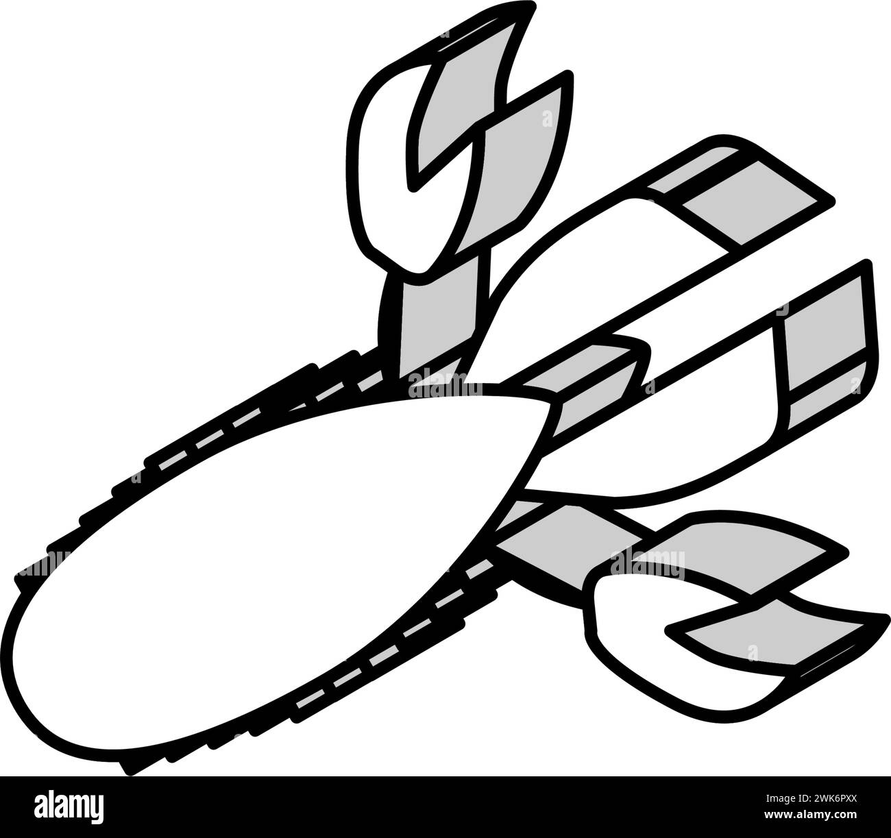 spinner fishing accessory isometric icon vector illustration Stock