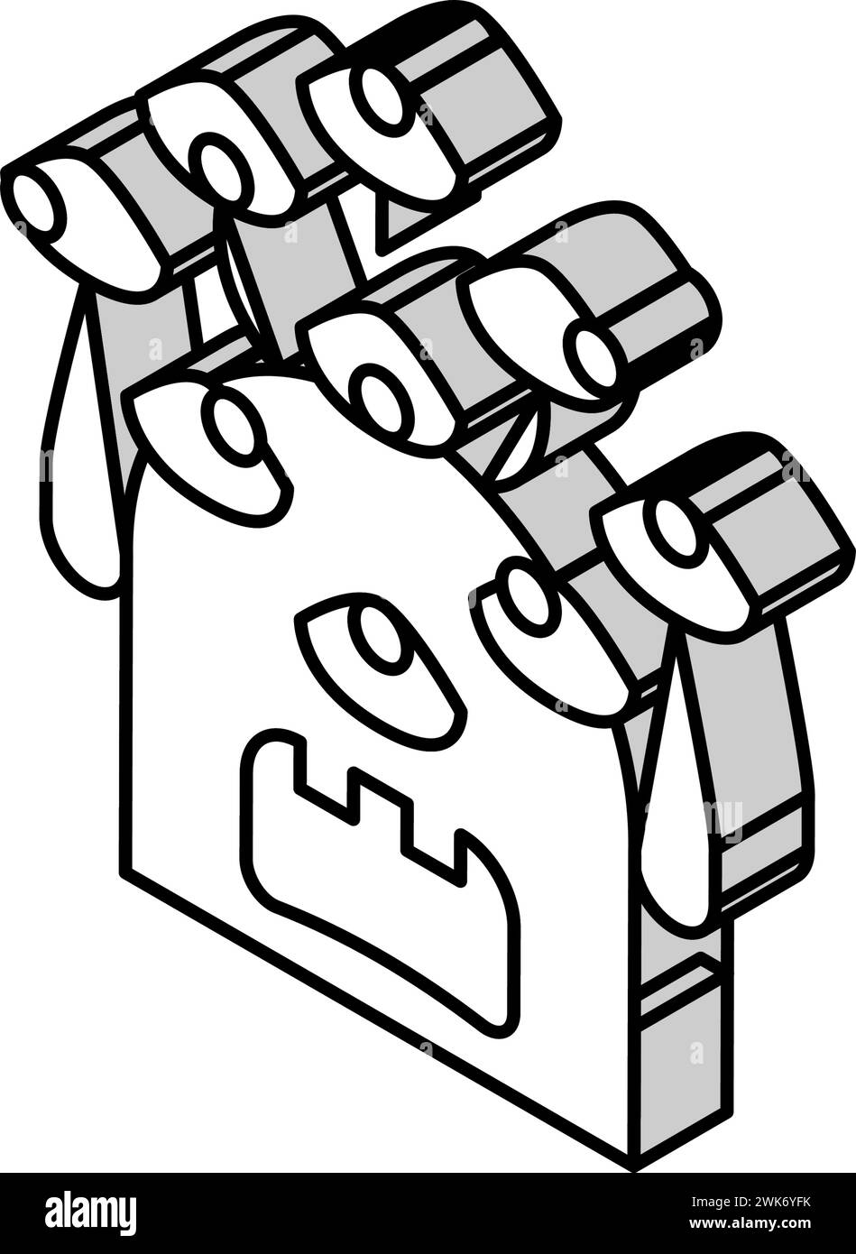 alien with nine eyes isometric icon vector illustration Stock Vector