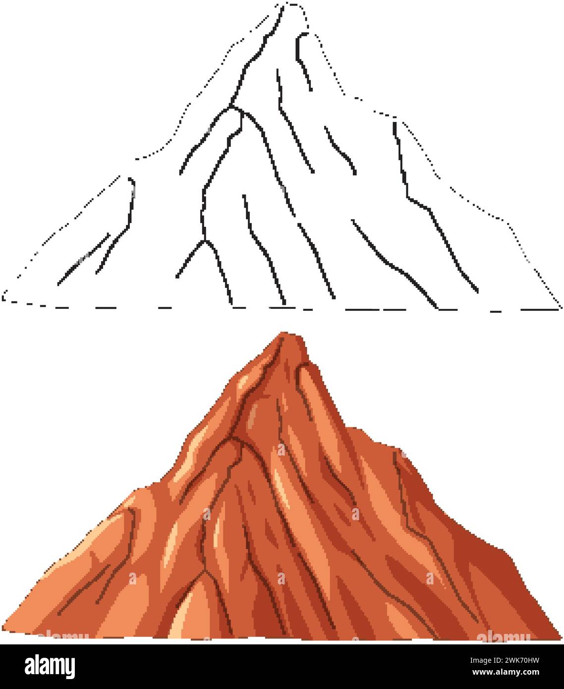 Vector illustration of two stylized mountains Stock Vector Image & Art ...