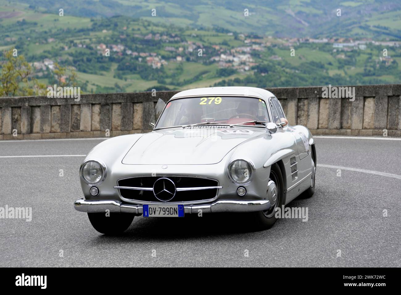 Mille Miglia 2014 or 1000 Miglia, No.279, Mercedes-Benz 300 SL W 198, model year 1954, classic car race, San Marino, Italy Stock Photo