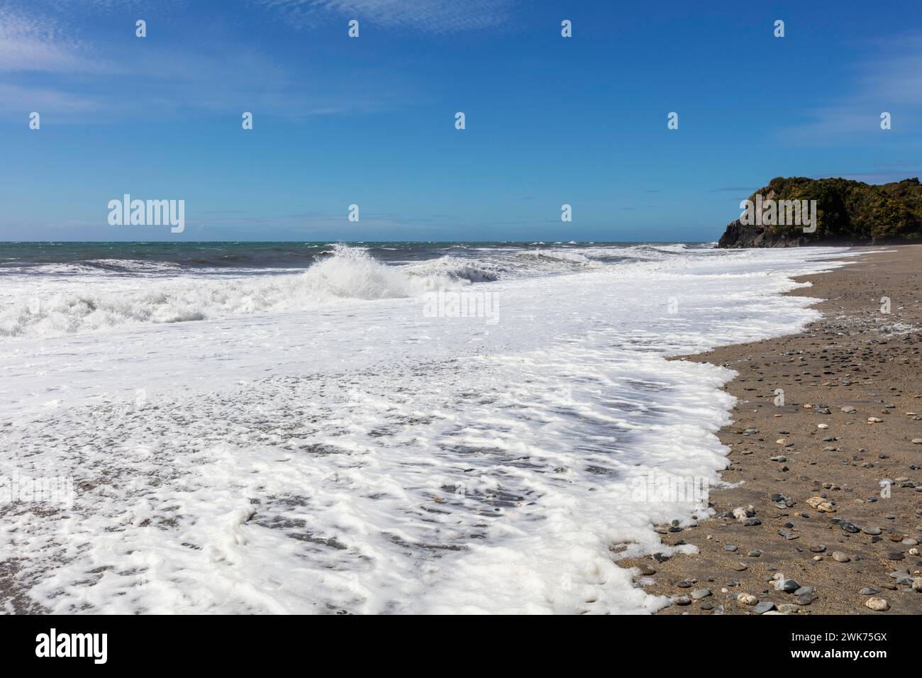 Ship Creek, Strand, Neuseeland Stock Photo Alamy