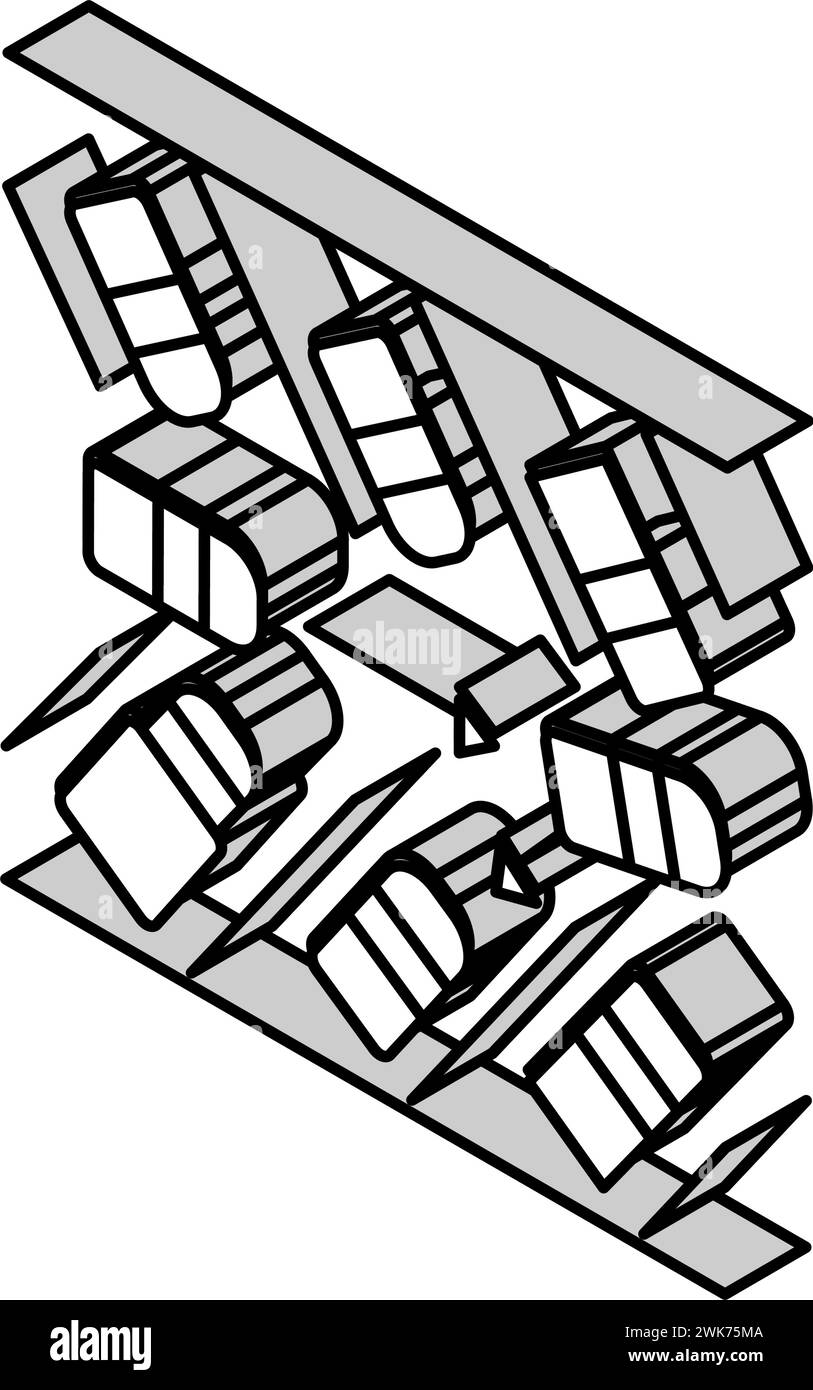 diagonal parking isometric icon vector illustration Stock Vector