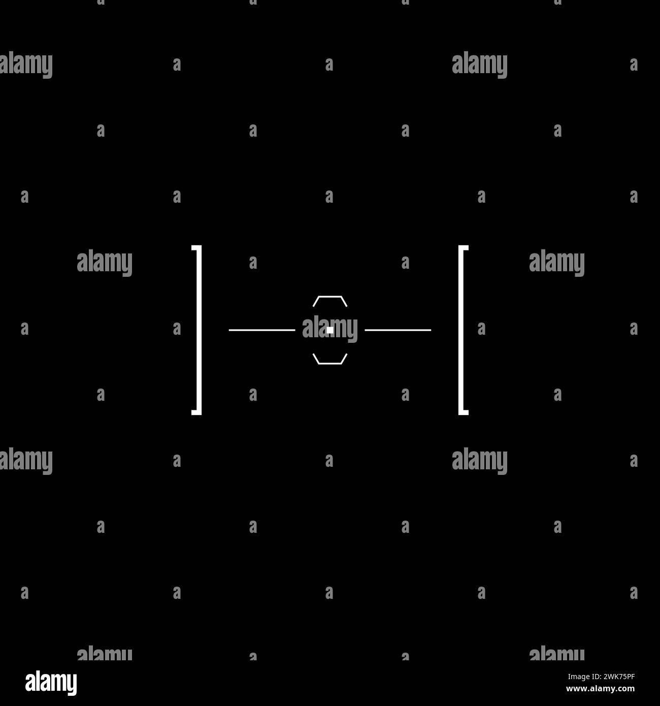 Cyberpunk rectangle aim, tech style target, HUD sight Stock Vector