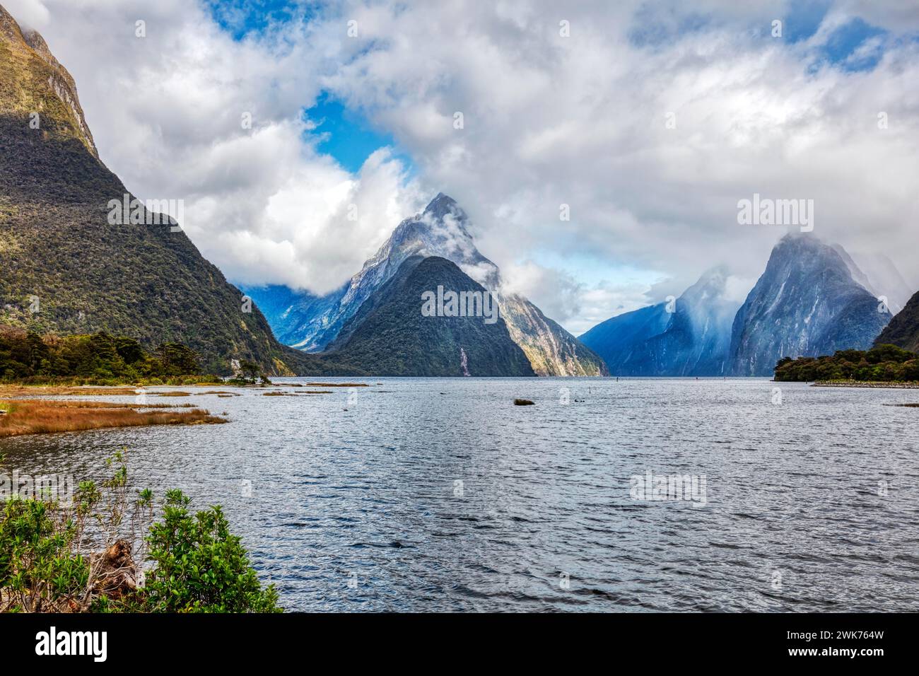 Milford Sound, Fiordland-Nationalpark, Neuseeland Stock Photo