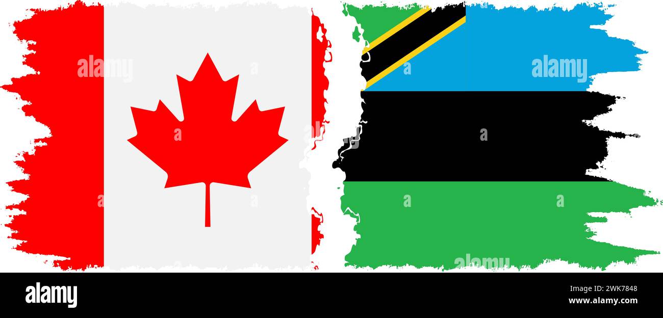 Zanzibar and Canada grunge flags connection, vector Stock Vector Image ...