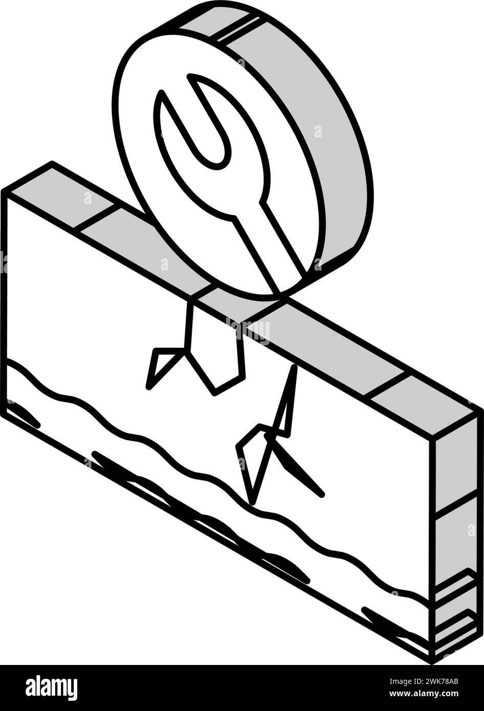 pool repair services isometric icon vector illustration Stock Vector