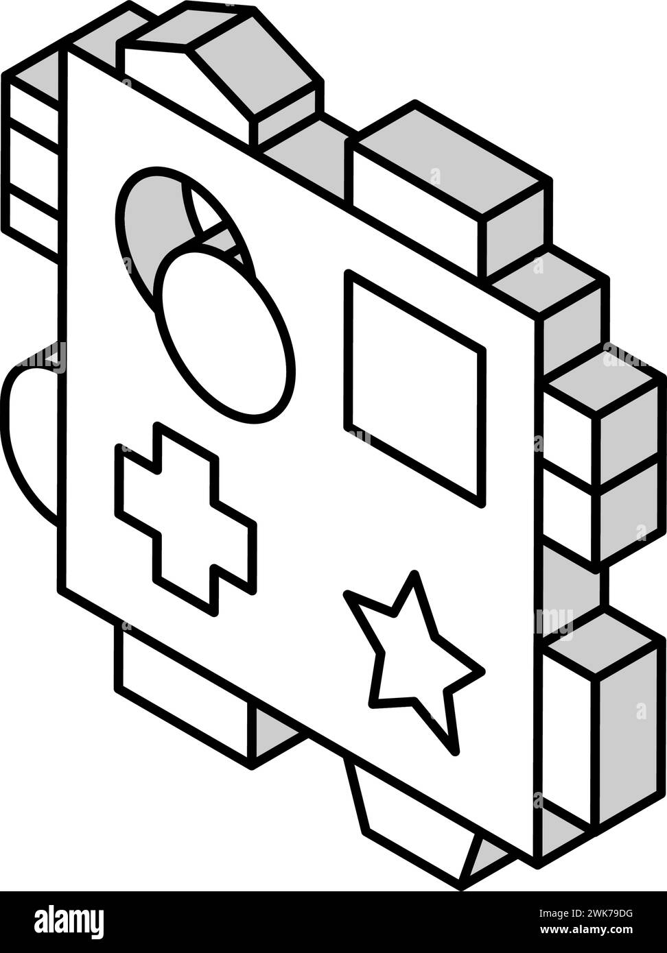 early learning toys isometric icon vector illustration Stock Vector