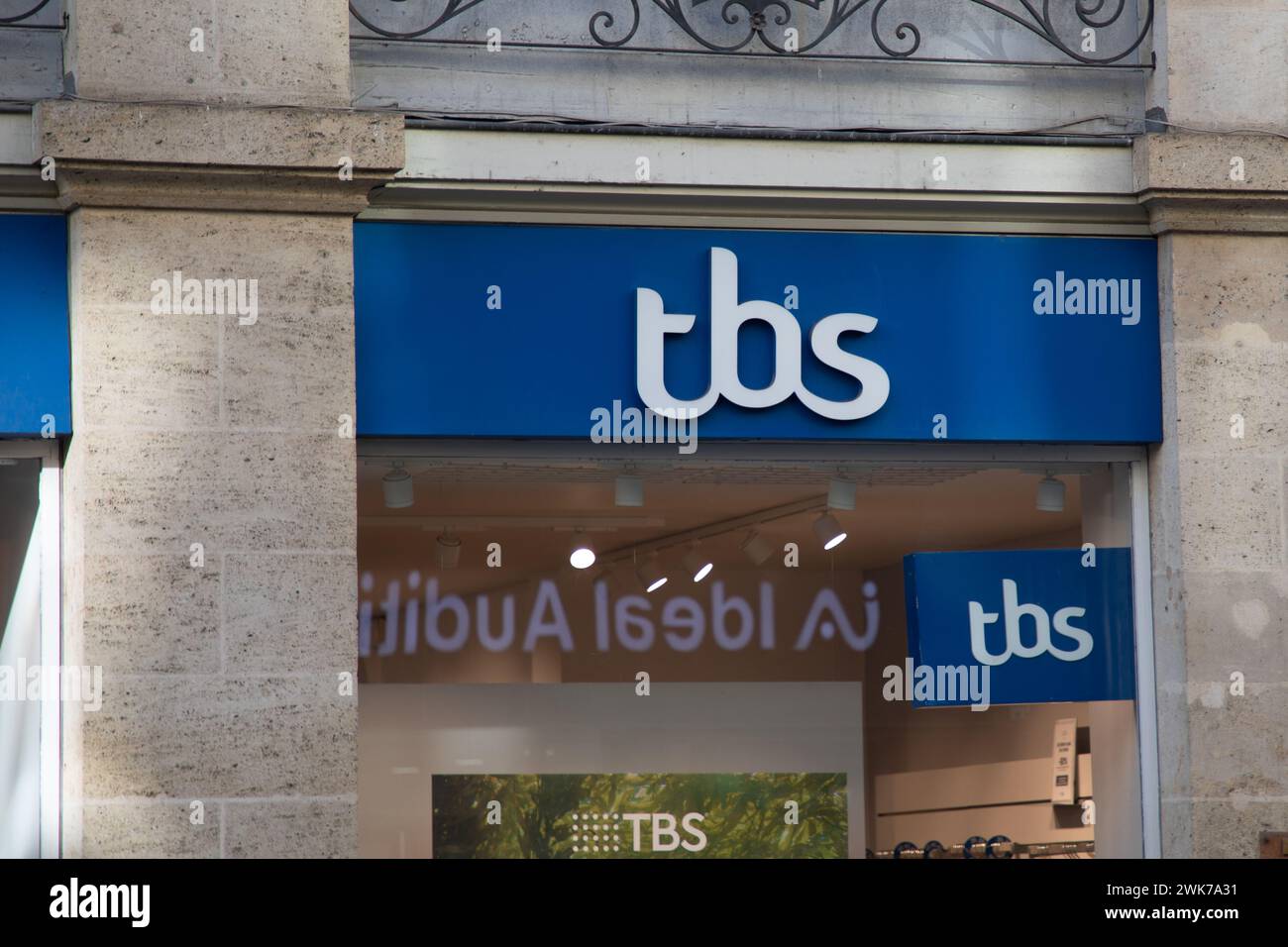 Bordeaux , France -  02 15 2024 : TBS store logo sign and brand text fashion clothes sport boat and shoes shop chain footwear Stock Photo