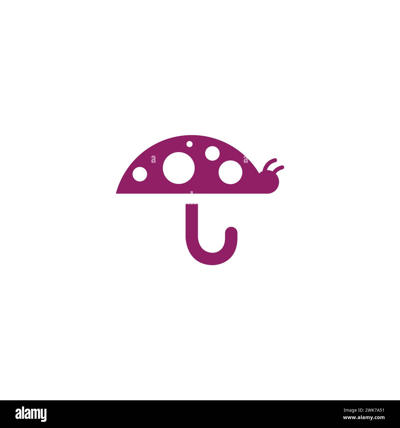 Bug Umbrella Logo Simple Stock Vector