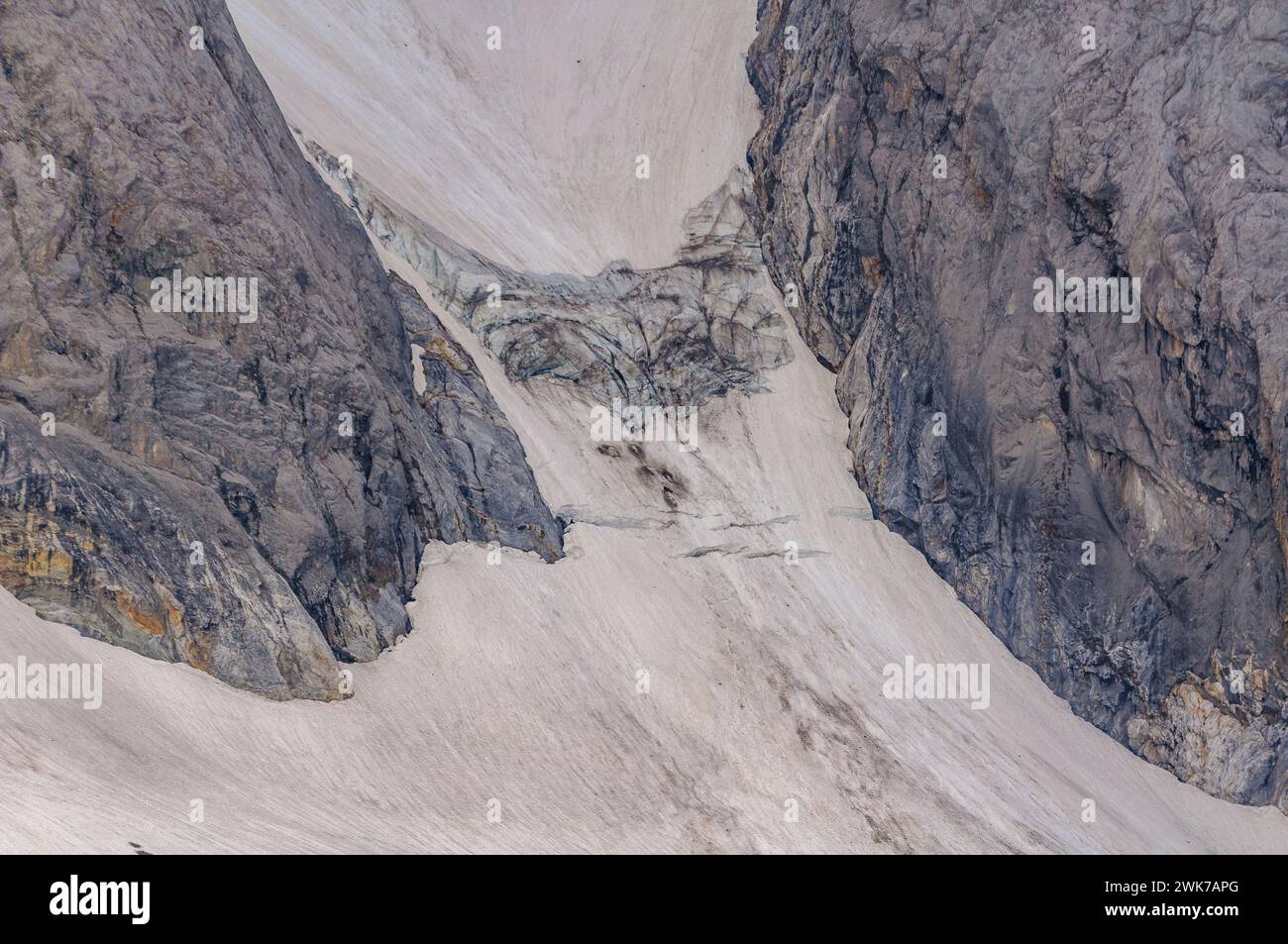 Oulettes de Gaube glacier at the foot of the north face of Vignemale ...