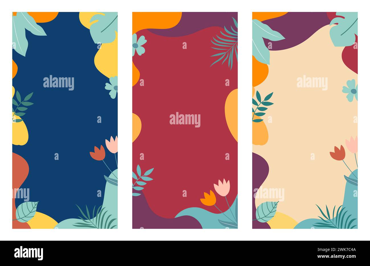 Spring Banner Background Design Hello spring banner background template with colorful flower. Abstract ...
