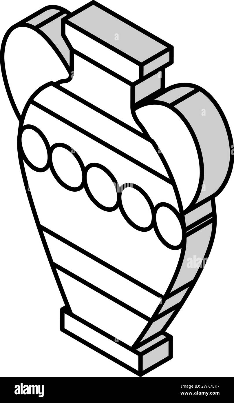amphora ancient rome isometric icon vector illustration Stock Vector ...