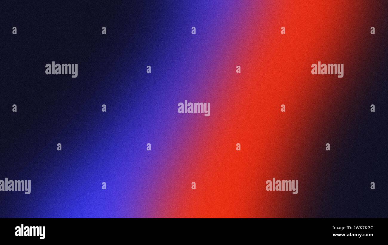 Blue with red on black gradient grainy texture background. Stock Photo