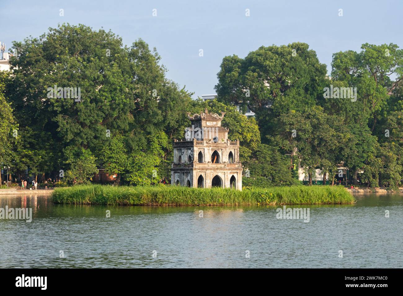Turtle Tower in Hoan Kiem Lake in Hanoi, Vietnam Stock Photo - Alamy