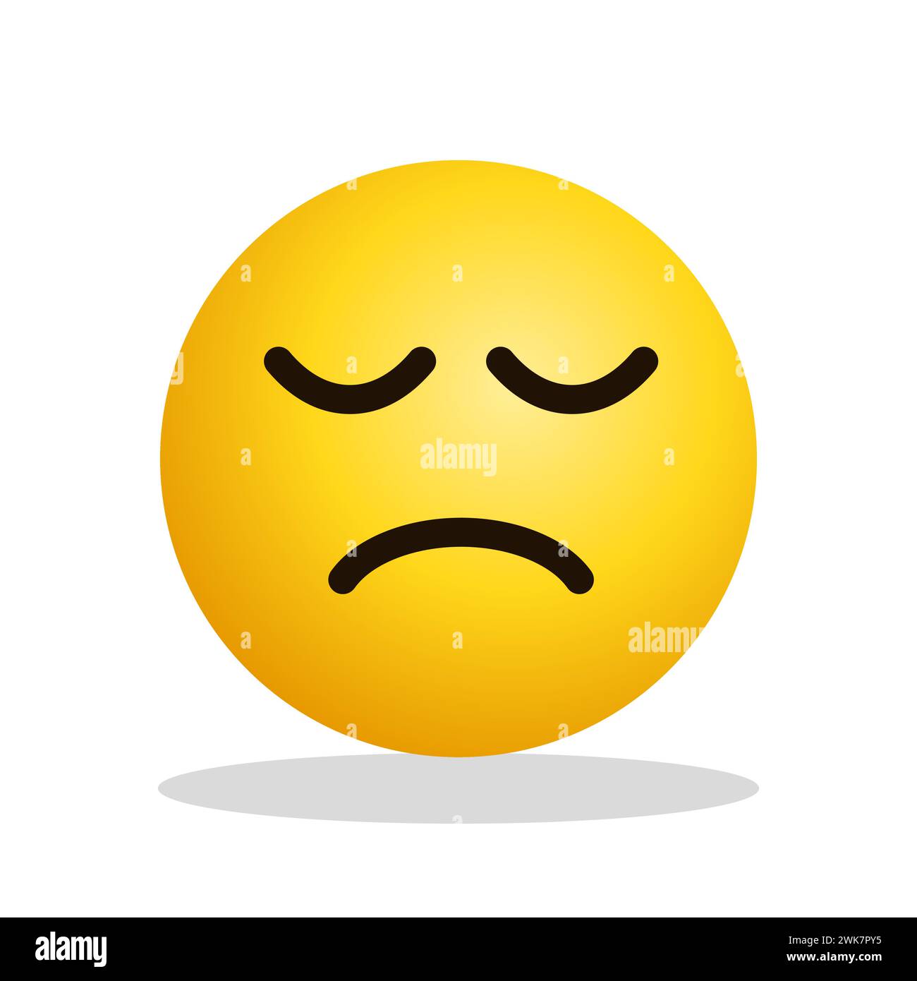 Art illustration Design Emoji face expression symbol emoticon of sad worry Stock Vector