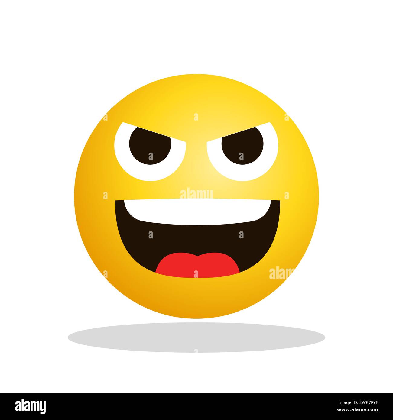 Art illustration Design Emoji face expression symbol emoticon of laugh teeth Stock Vector