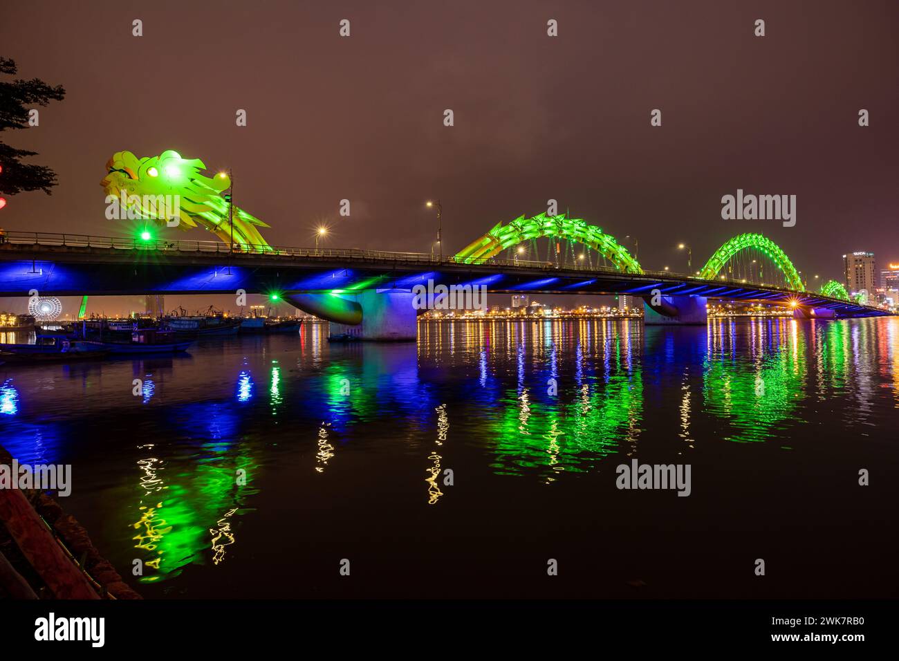 The Dragon bridge of Da Nang in Vietnam Stock Photo