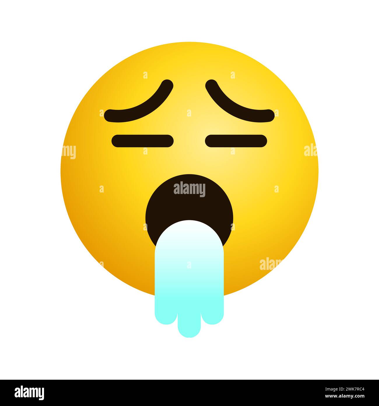 Art illustration Design Emoji face expression symbol emoticon of vomit Stock Vector