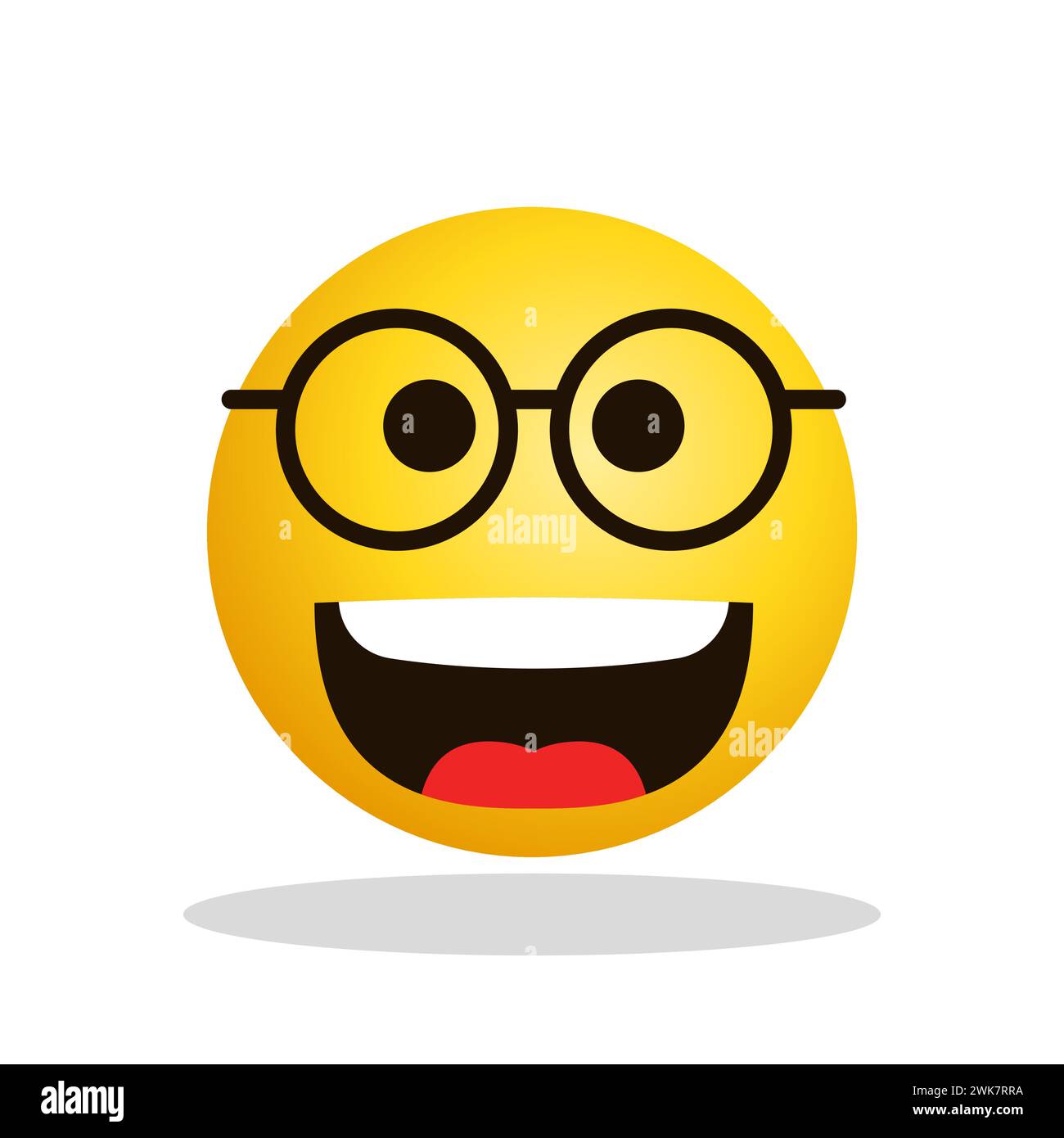 Art illustration Design Emoji face expression symbol emoticon of laugh teeth Stock Vector