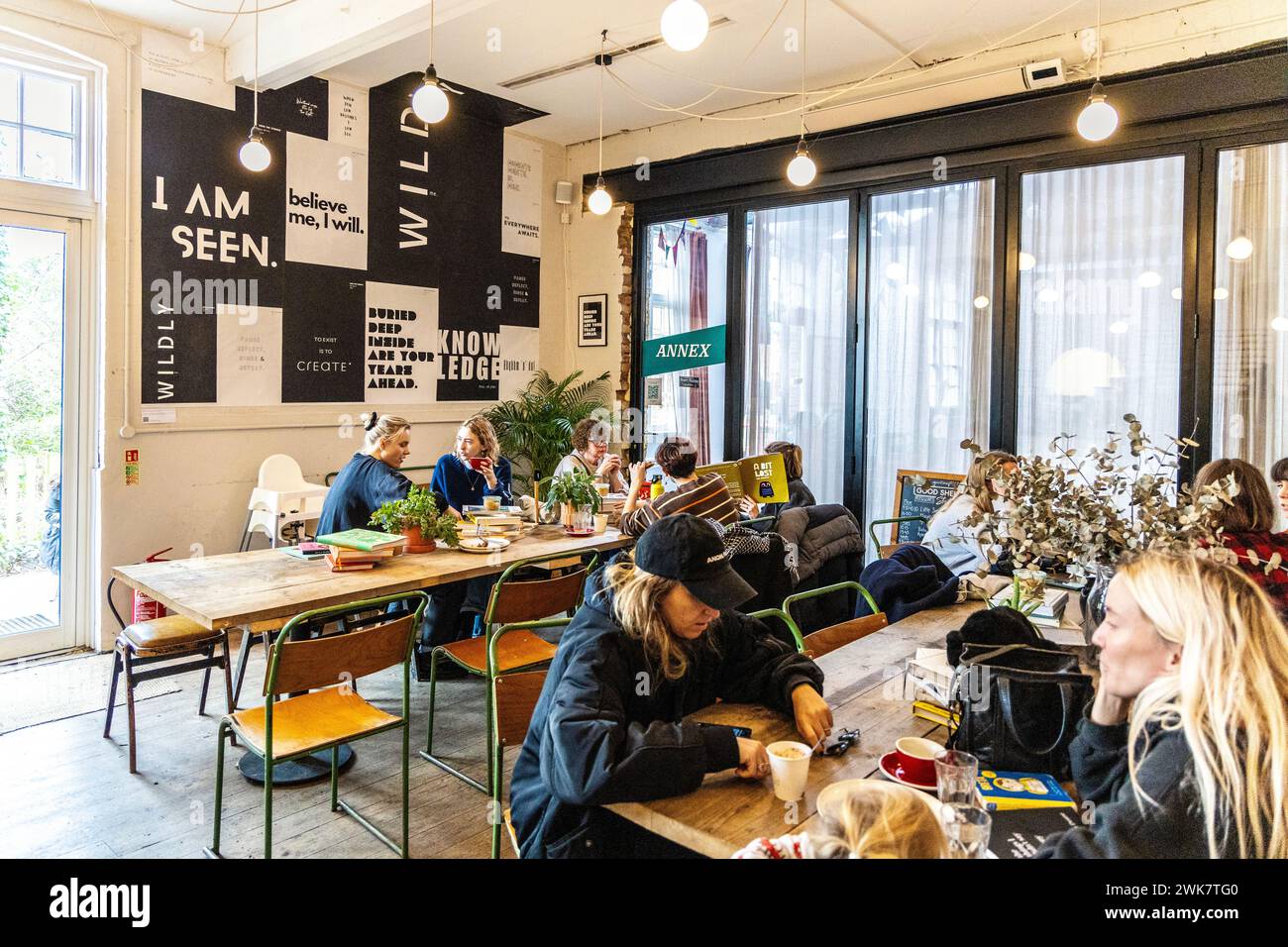 Interior of Back To Ours cafe, Leytonstone, London, England Stock Photo