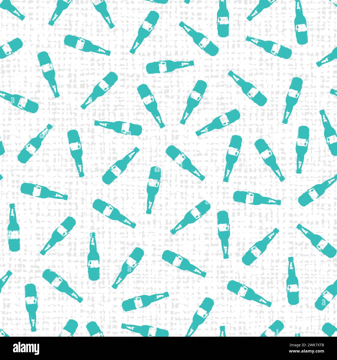 Vector scattered beer bottles monochrome seamless repeat pattern with ...