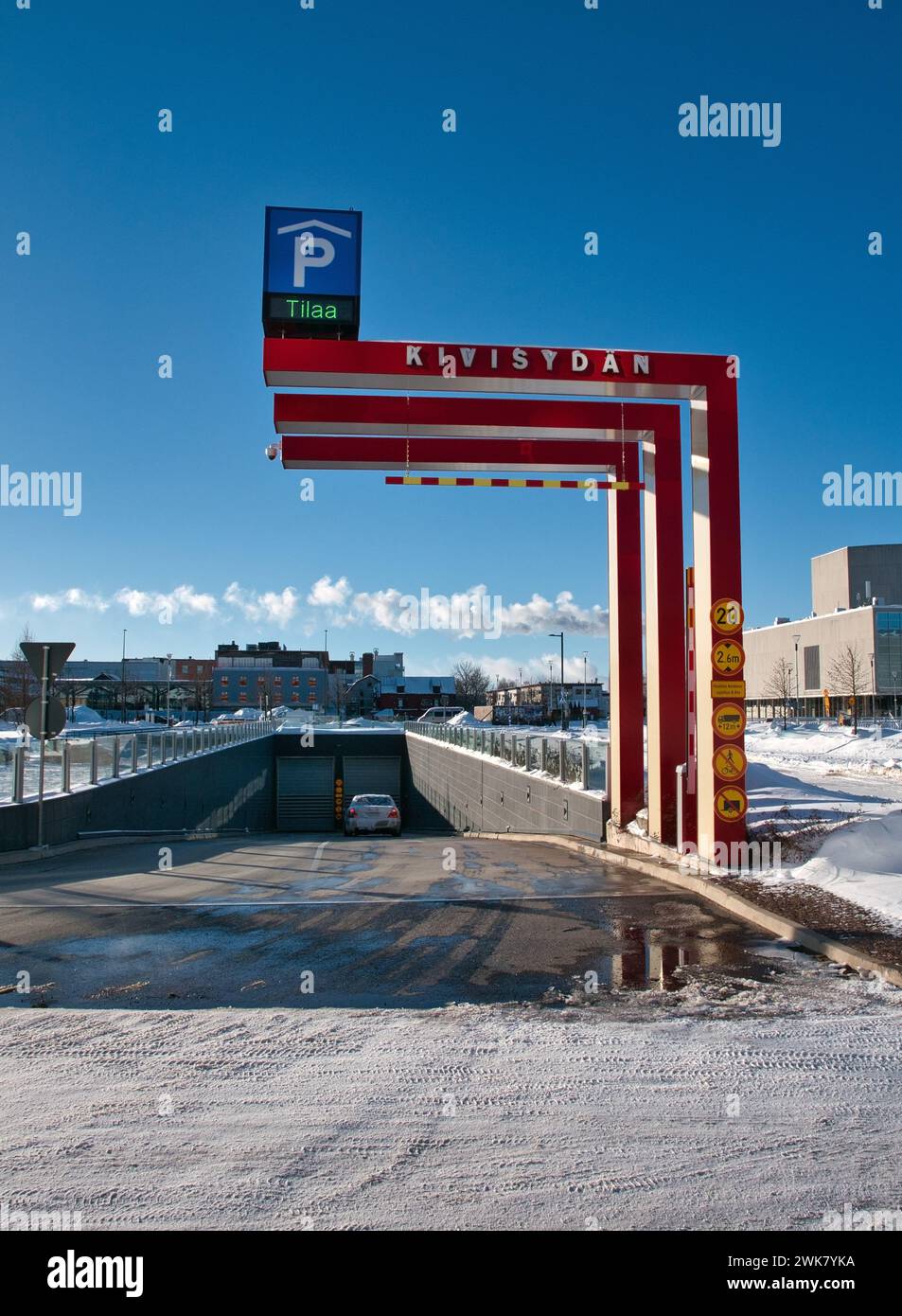 entrance to the underground parking lot Kivisydän in Oulu Finland Stock Photo