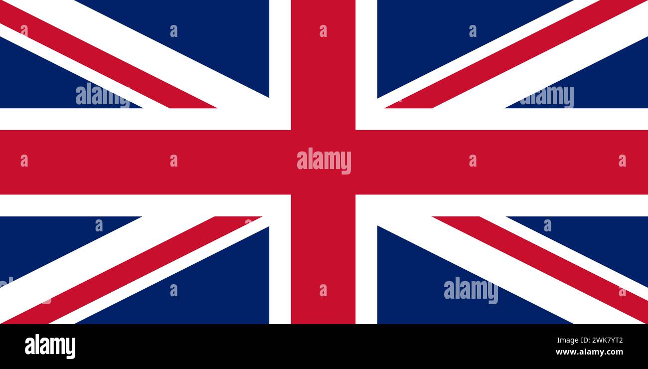 Countries, cultures and travel: British national flag Union Jack Stock Vector
