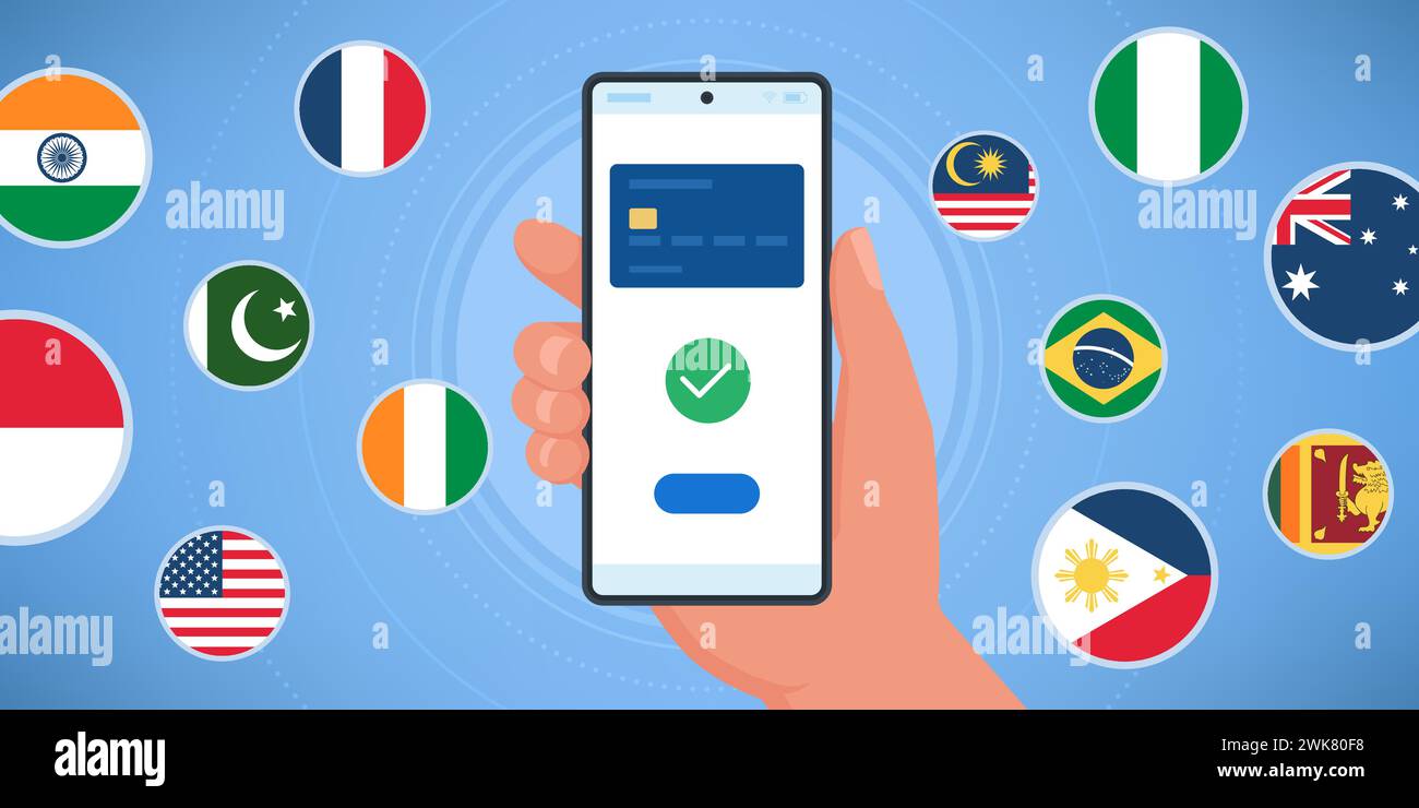 card-paying-abroad-stock-vector-images-alamy