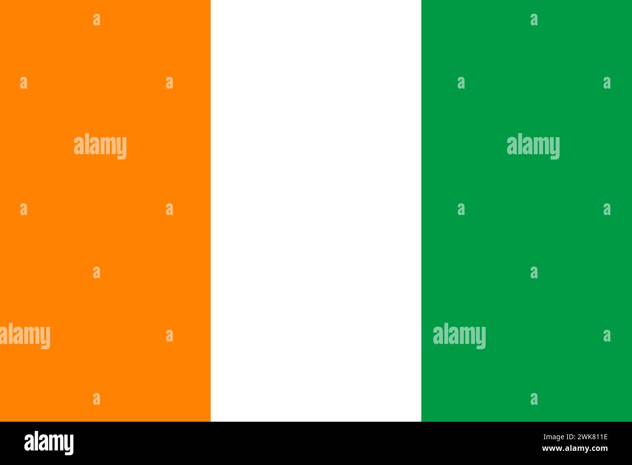 Countries, cultures and travel: the flag of Ivory Coast Stock Vector