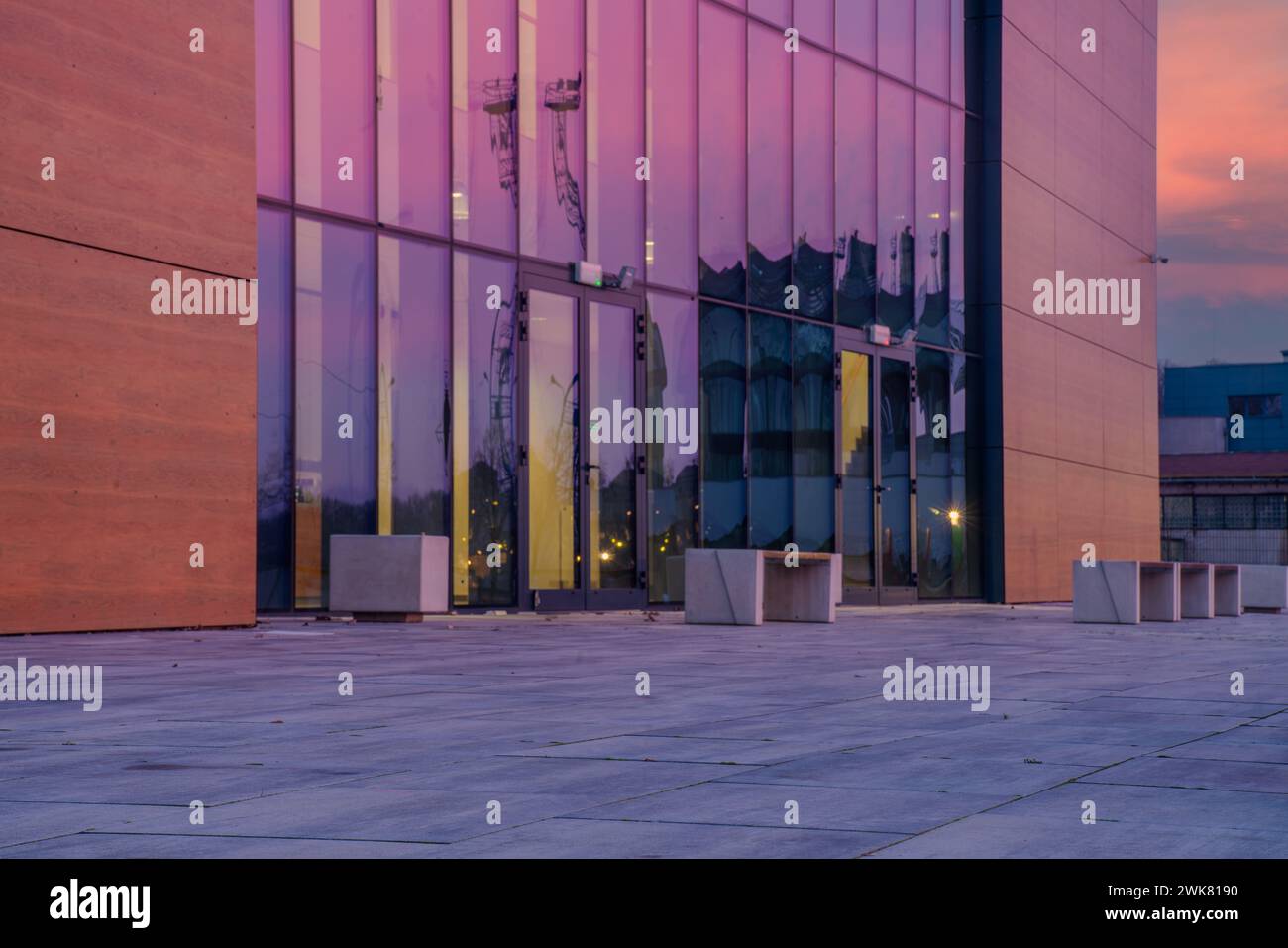 modern building in urban space.Image for cgi backplate production Stock ...