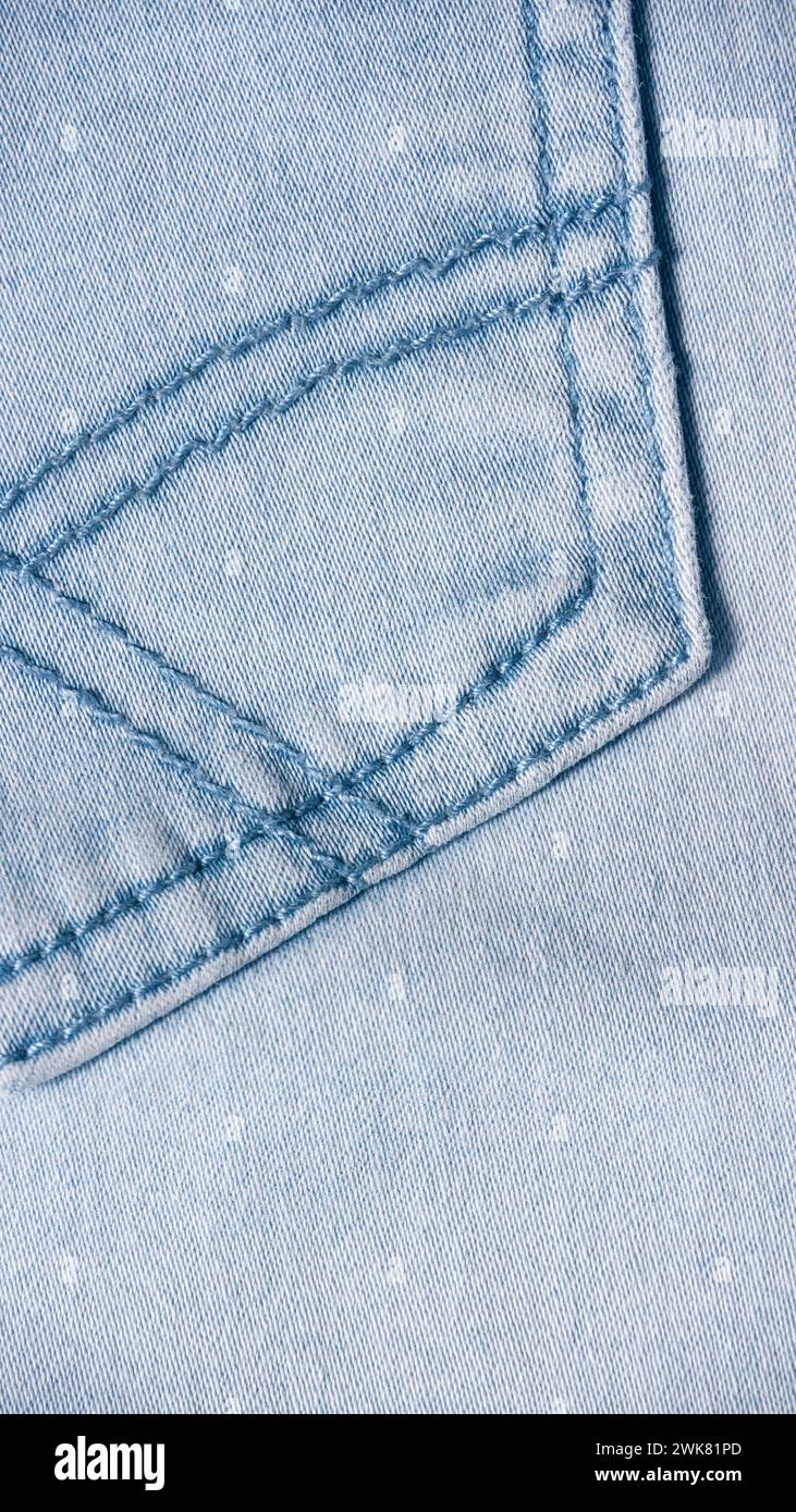 Blue denim trouser detail Stock Photo
