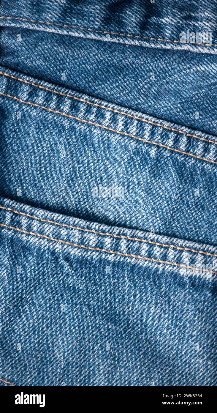 Blue denim trouser detail Stock Photo