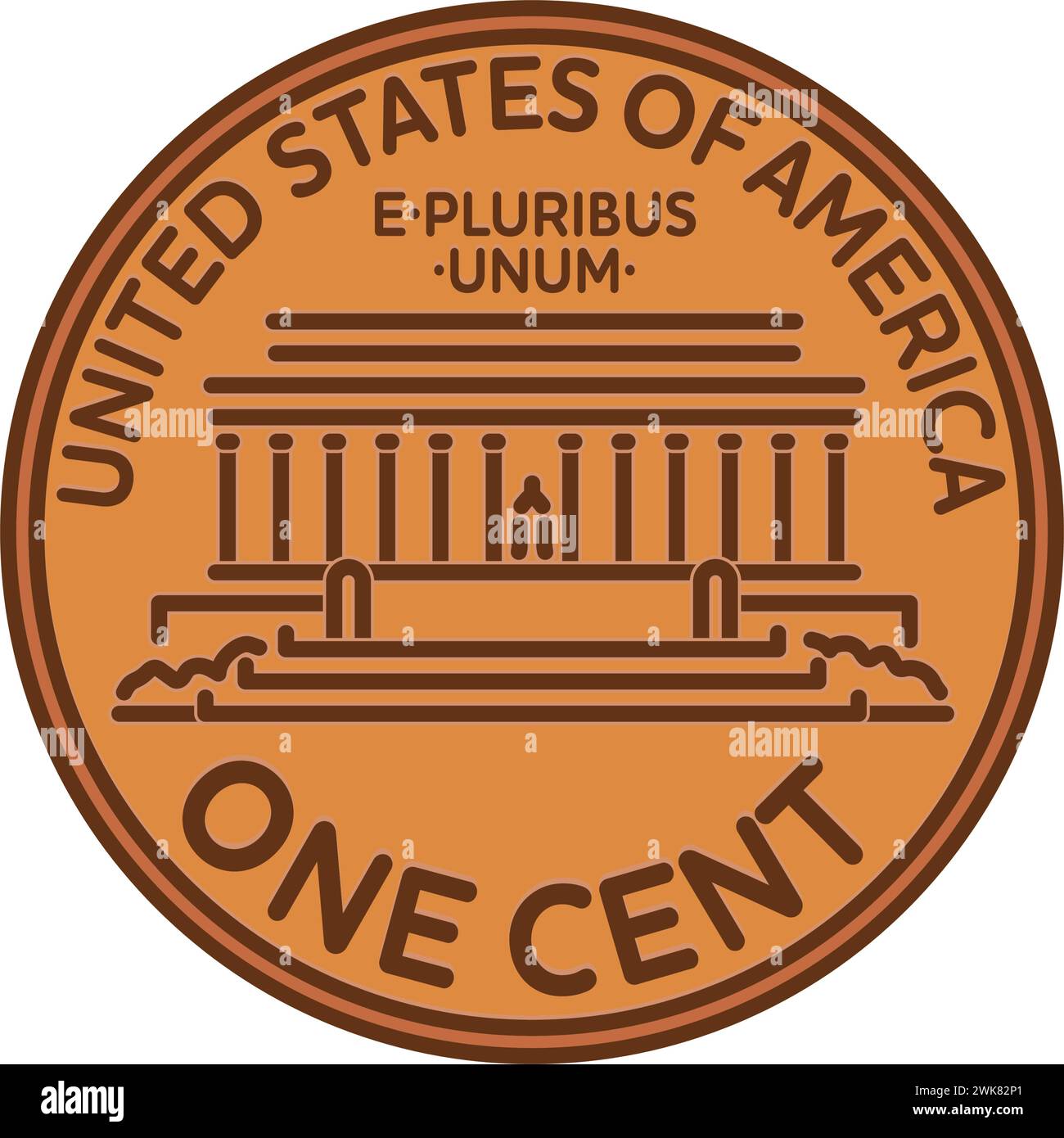 United States coin back side isolated vector illustration for National