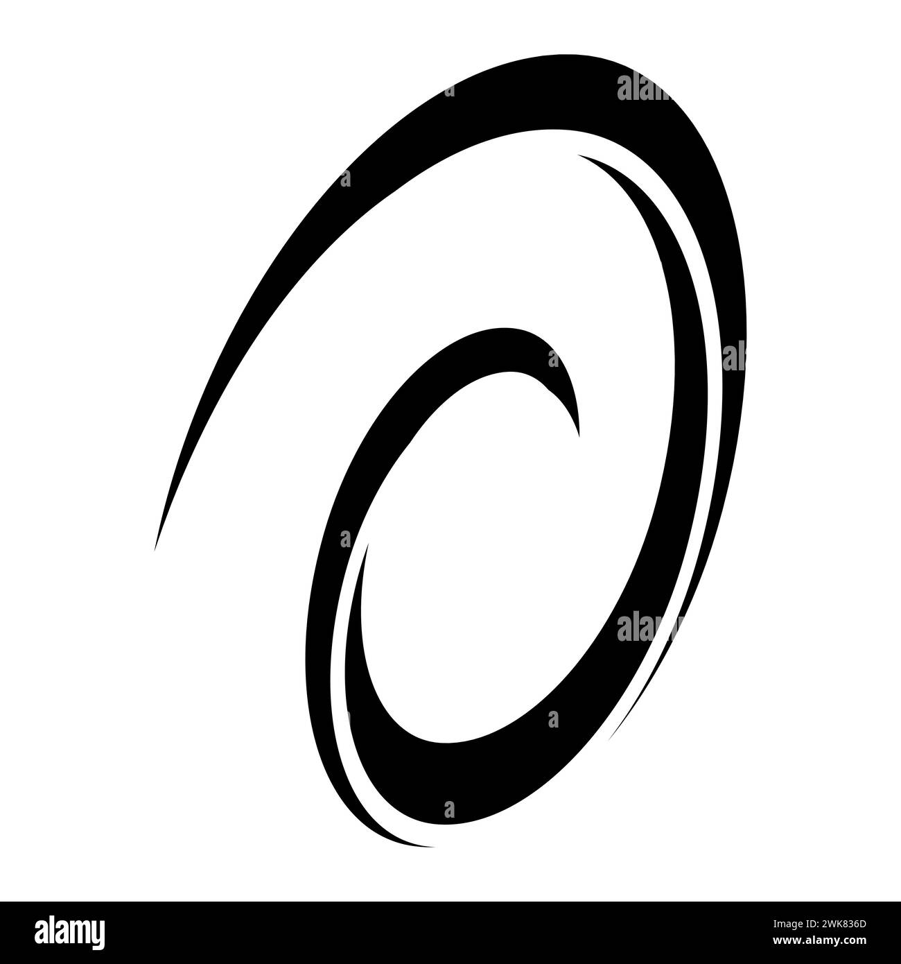 Twisted spiral logo, vortex spiral whistling curved lines Stock Vector