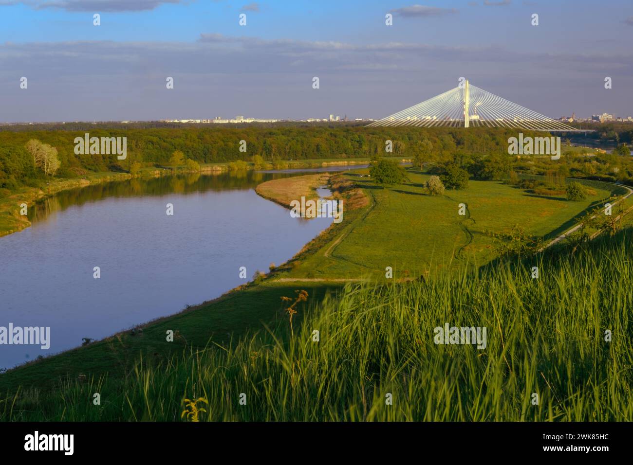 Wroclaw, Odra River, Redzinski Bridge Stock Photo