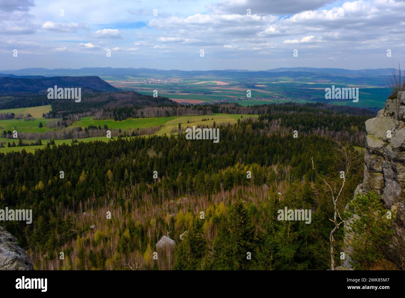 Stolowe Mountains in Poland. View from Great Szczeliniec Wielki Stock Photo