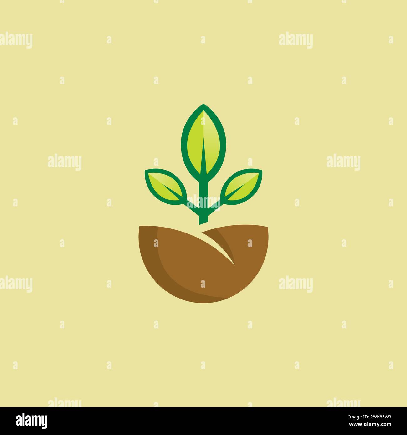 plants grow logo. leaf growth logo Stock Vector